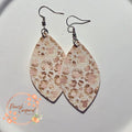 Baby Pink Leopard Faux Leather Earrings