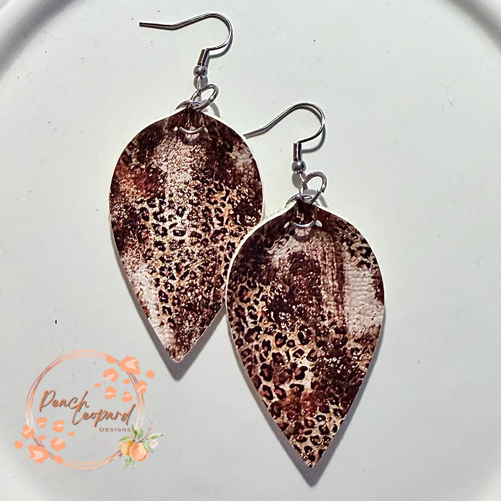 Call Me Leopard Faux Leather Earrings
